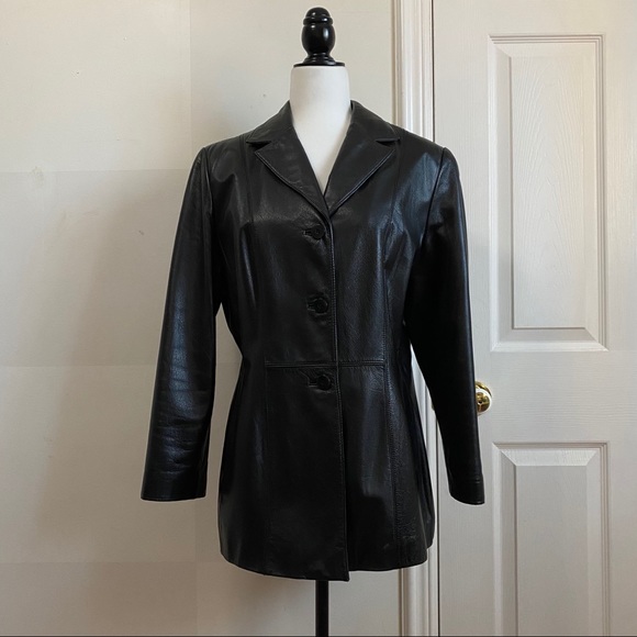 Danier Jackets & Blazers - SOLD Vintage Danier Black Leather Blazer Jacket